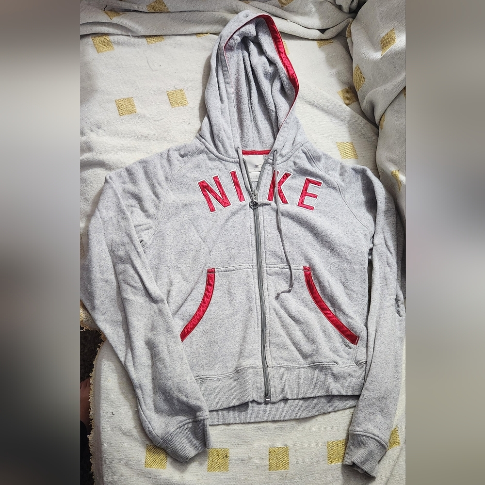 Nike Gray‎ Hoodie with Red Accents